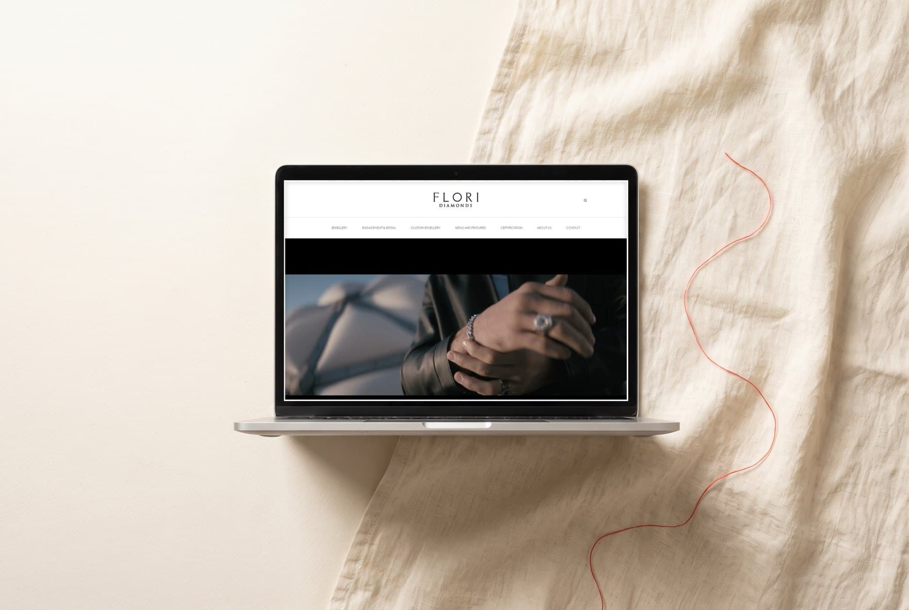 Flori Diamonds website on a laptop